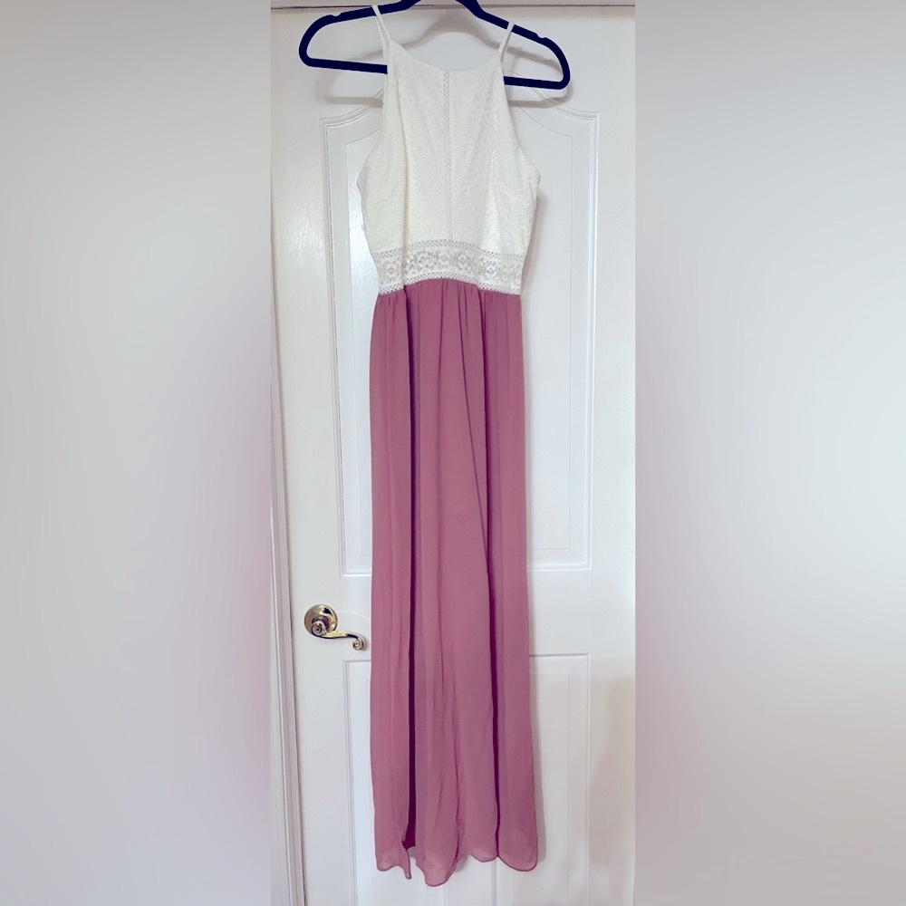 Juniors' Halter-Neck Maxi Dress